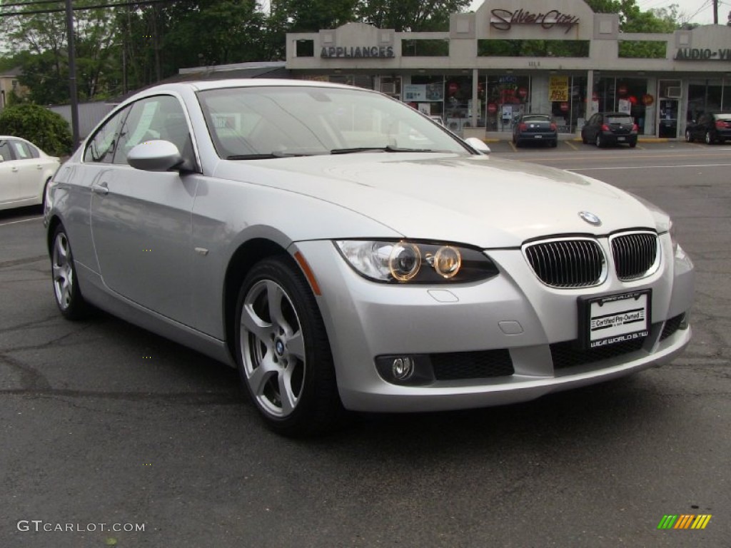 2008 3 Series 328xi Coupe - Titanium Silver Metallic / Black photo #3