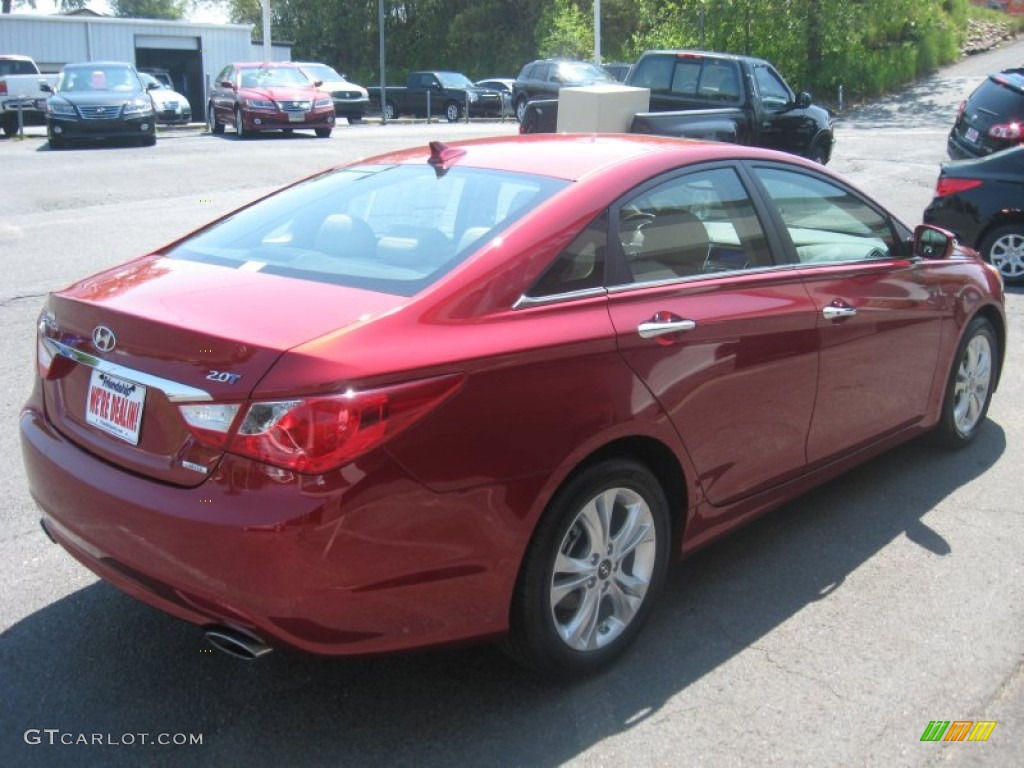 2011 Sonata Limited 2.0T - Venetian Red / Camel photo #6