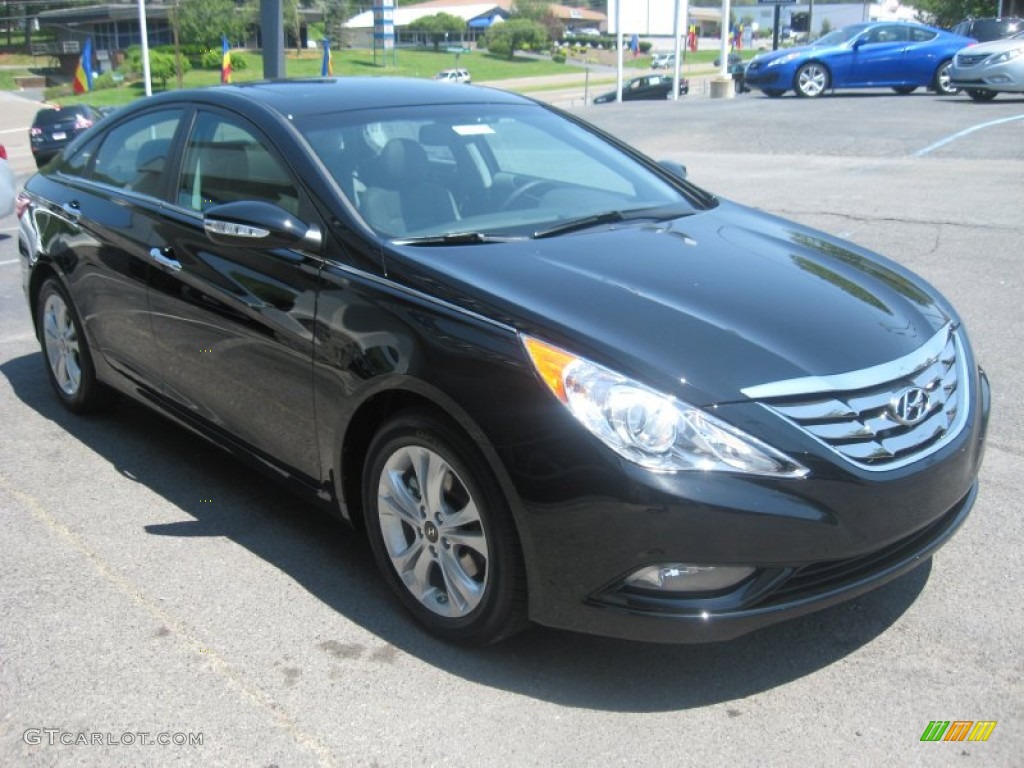 2011 Sonata Limited 2.0T - Midnight Black / Gray photo #4