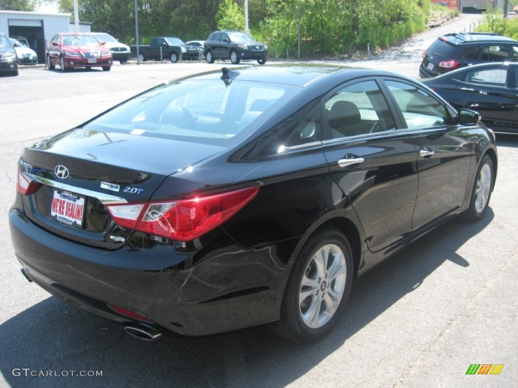 2011 Sonata Limited 2.0T - Midnight Black / Gray photo #6