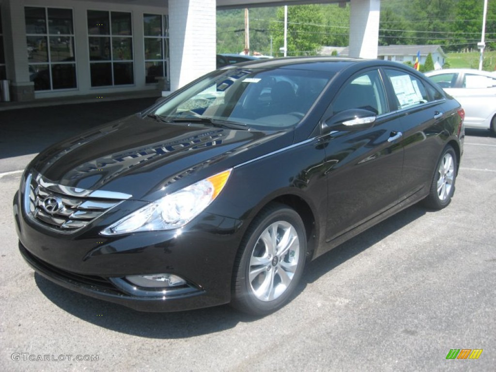 2011 Sonata Limited 2.0T - Midnight Black / Black photo #2