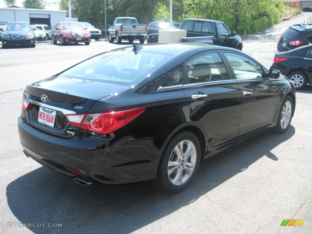 2011 Sonata Limited 2.0T - Midnight Black / Black photo #6