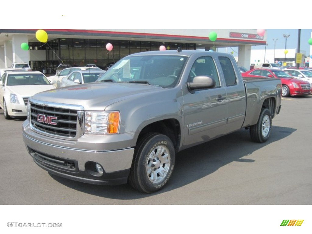 2008 Sierra 1500 SLE Extended Cab - Steel Gray Metallic / Ebony photo #1