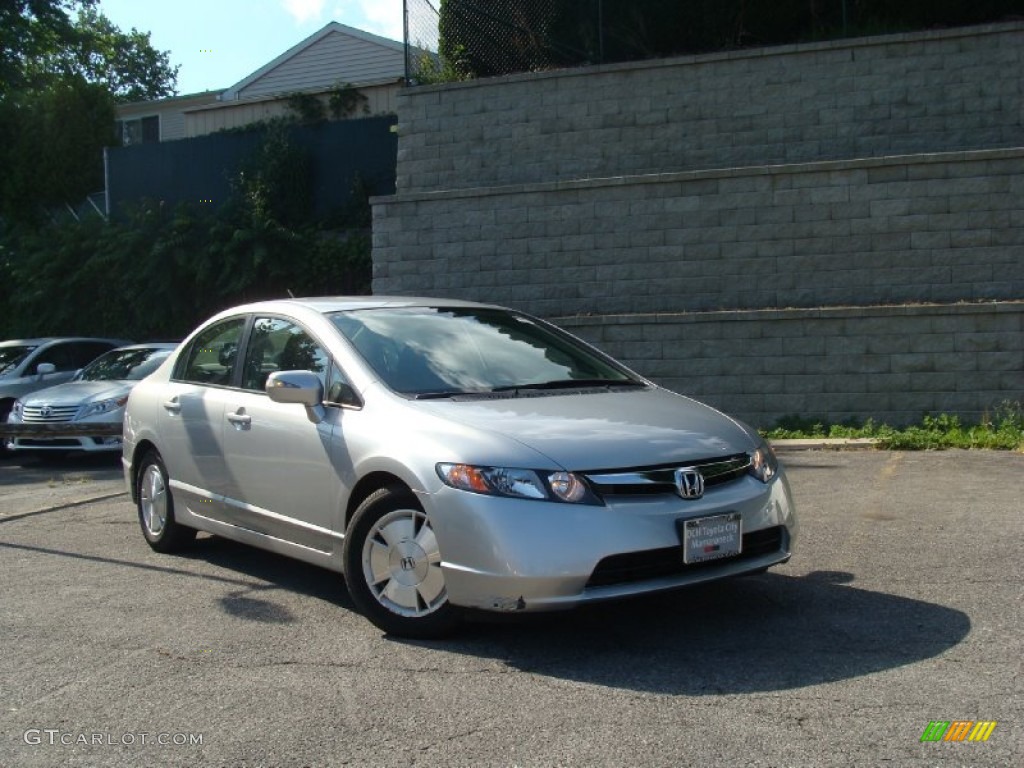 2006 Civic Hybrid Sedan - Alabaster Silver Metallic / Blue photo #1