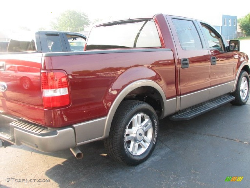 2004 F150 Lariat SuperCrew - Toreador Red Metallic / Tan photo #4