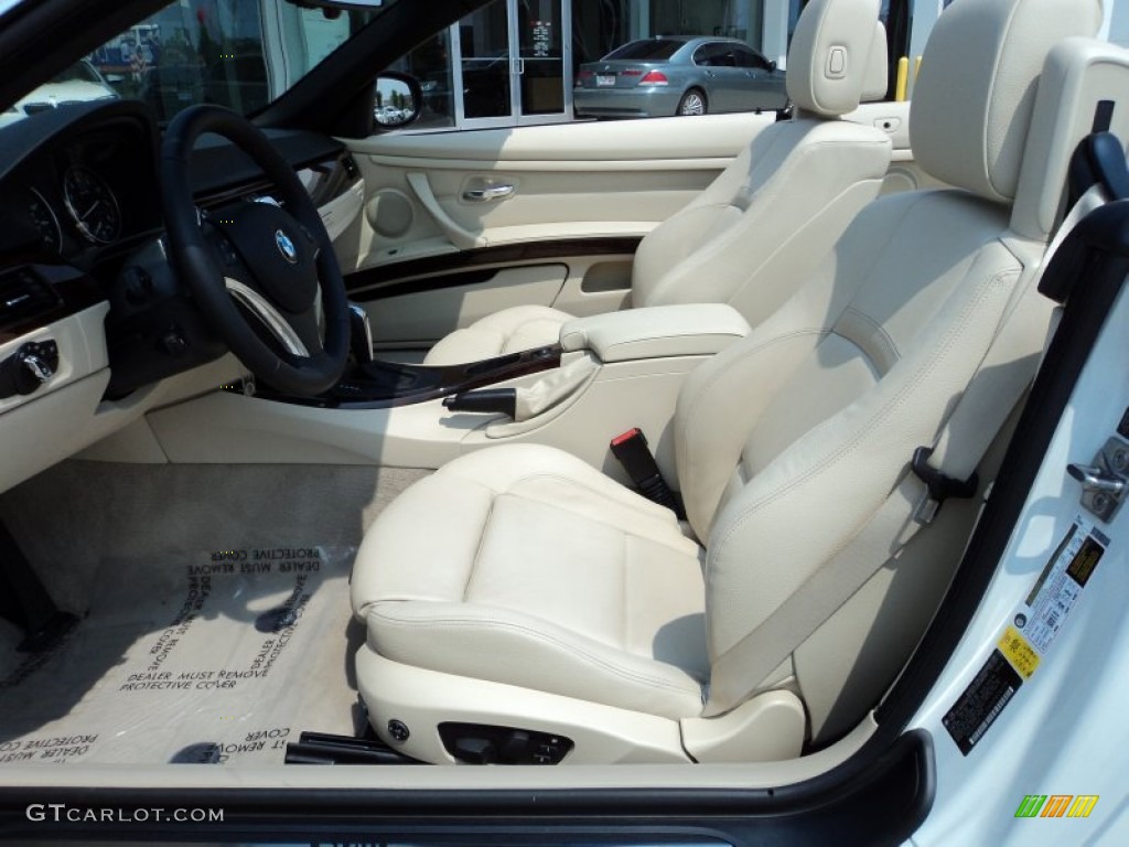 Cream Beige Interior 2010 BMW 3 Series 335i Convertible Photo #50215587