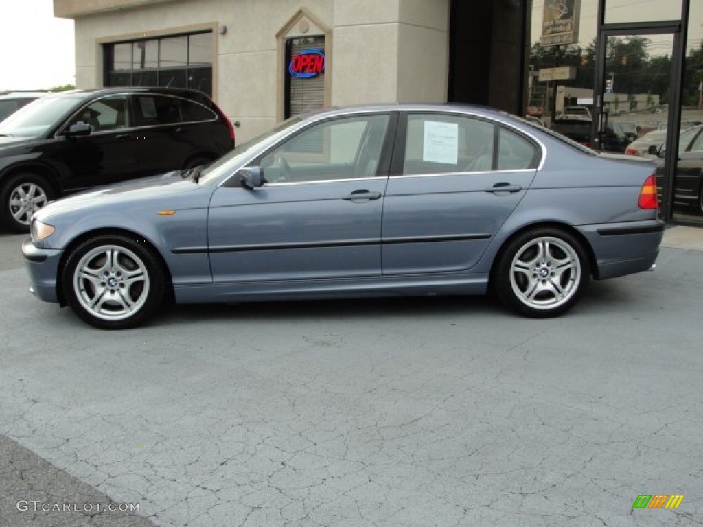 2002 3 Series 330i Sedan - Steel Blue Metallic / Grey photo #7