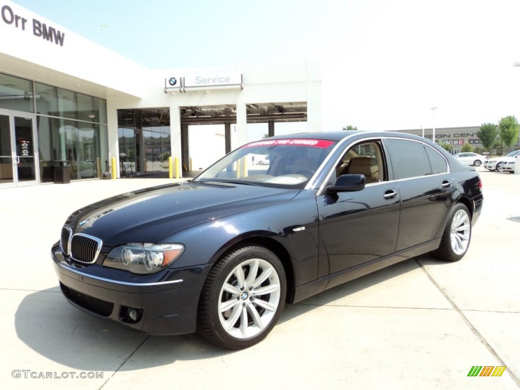 2008 7 Series 750Li Sedan - Monaco Blue Metallic / Cream Beige photo #1