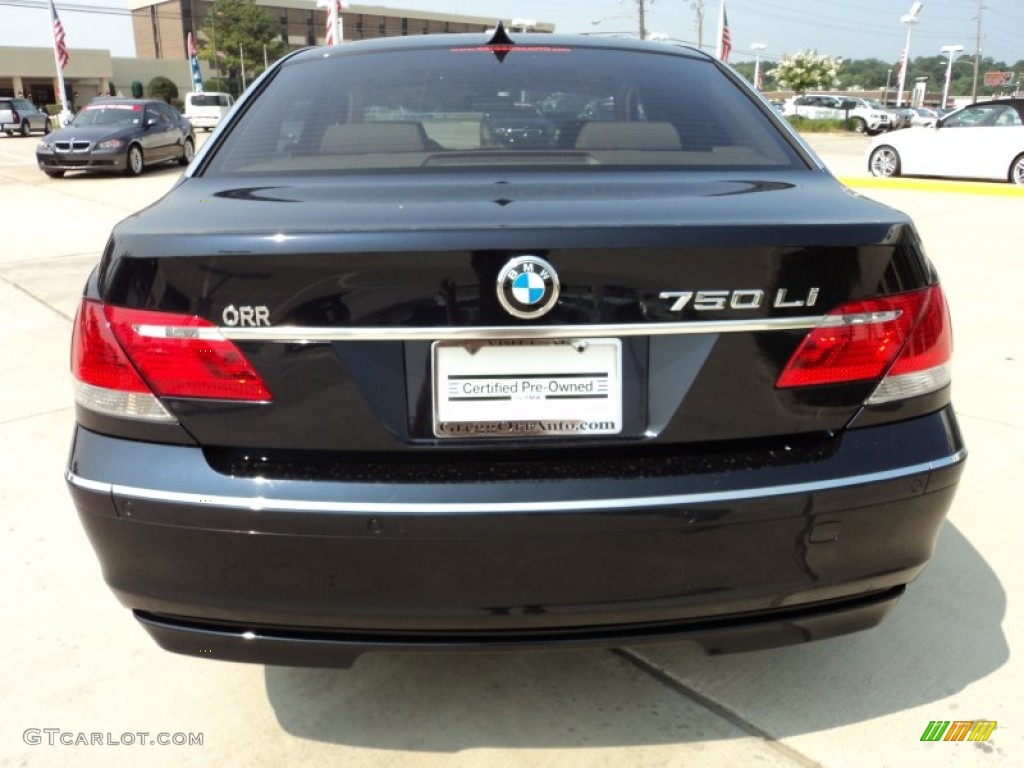 2008 7 Series 750Li Sedan - Monaco Blue Metallic / Cream Beige photo #6
