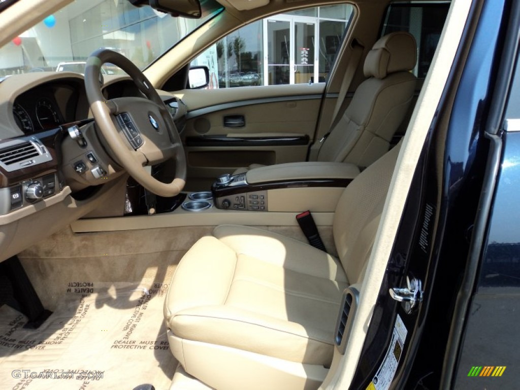 2008 7 Series 750Li Sedan - Monaco Blue Metallic / Cream Beige photo #8