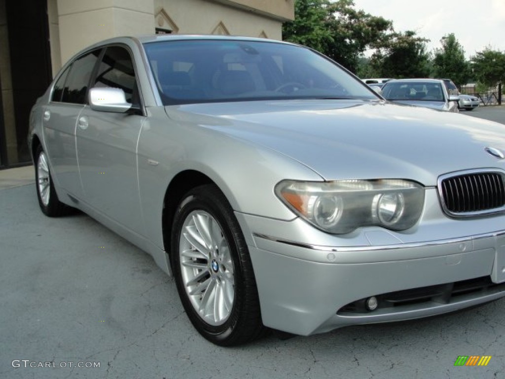 2004 7 Series 745Li Sedan - Titanium Silver Metallic / Basalt Grey/Stone Green photo #3