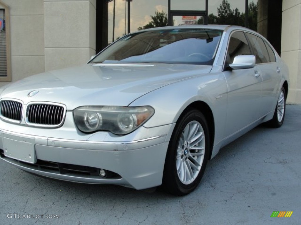 2004 7 Series 745Li Sedan - Titanium Silver Metallic / Basalt Grey/Stone Green photo #4