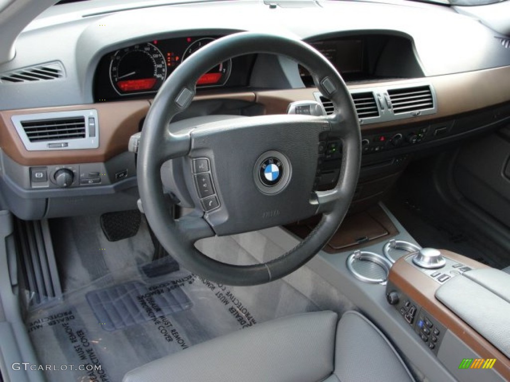 2004 7 Series 745Li Sedan - Titanium Silver Metallic / Basalt Grey/Stone Green photo #9