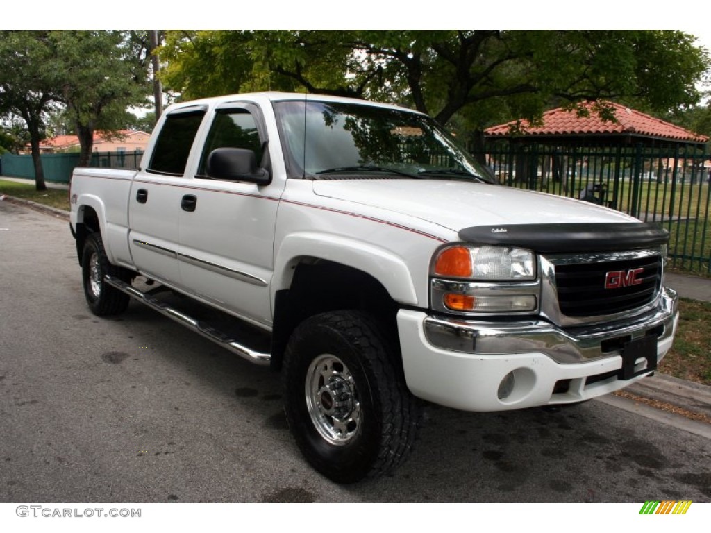 2003 Sierra 1500 SLT Crew Cab 4x4 - Summit White / Neutral photo #15