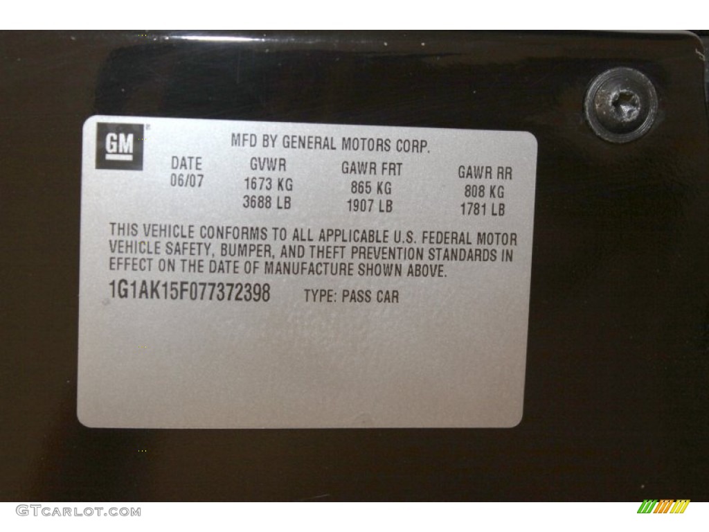 2007 Cobalt LS Coupe - Black / Gray photo #17
