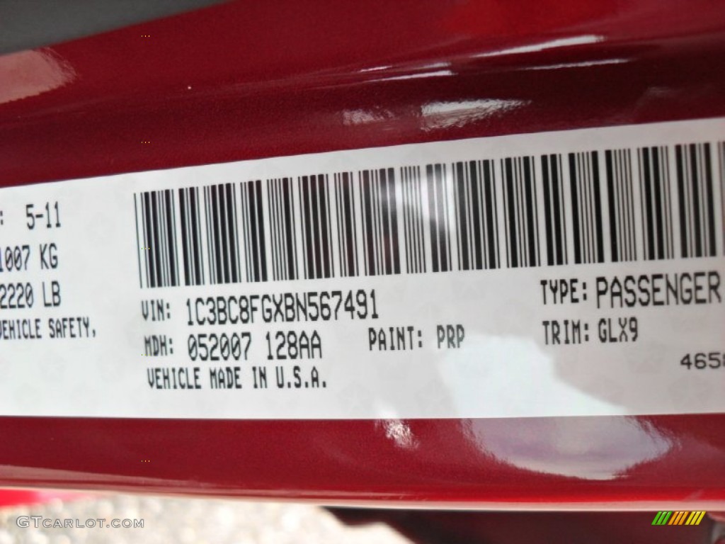 2011 200 Color Code PRP for Deep Cherry Red Crystal Pearl Photo #50220297