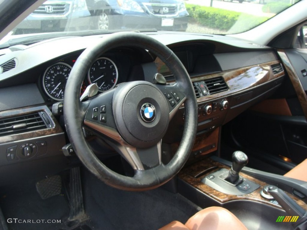 2006 BMW 5 Series 550i Sedan Auburn Dakota Leather Dashboard Photo #50226705