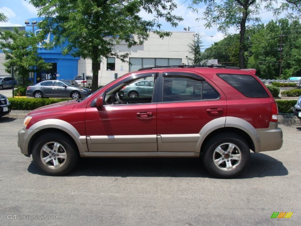 2003 Sorento EX 4WD - Ruby Red Metallic / Beige photo #1
