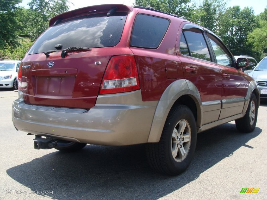 2003 Sorento EX 4WD - Ruby Red Metallic / Beige photo #8