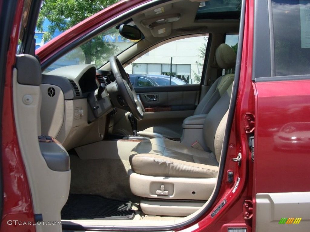 2003 Sorento EX 4WD - Ruby Red Metallic / Beige photo #15