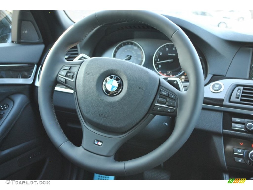 2011 BMW 5 Series 535i Sedan Black Steering Wheel Photo #50227794