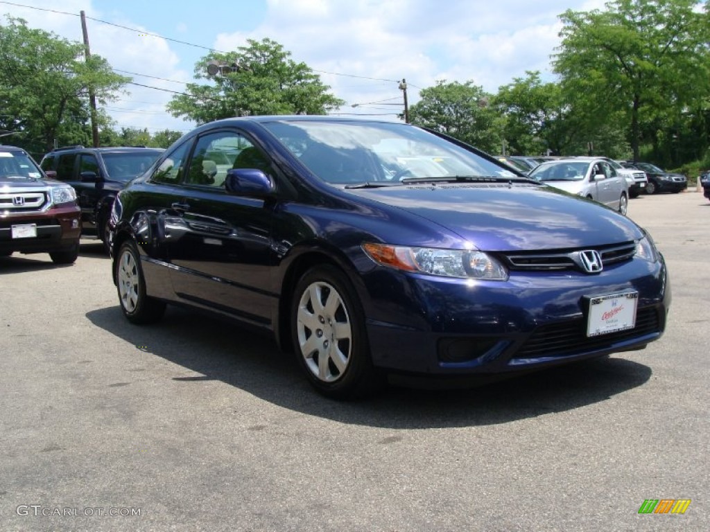 2008 Civic LX Coupe - Royal Blue Pearl / Gray photo #6