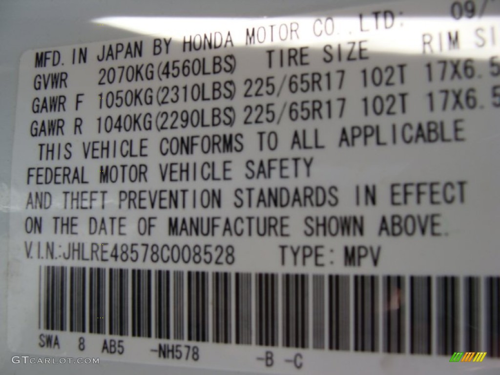 2008 CR-V EX 4WD - Taffeta White / Gray photo #26