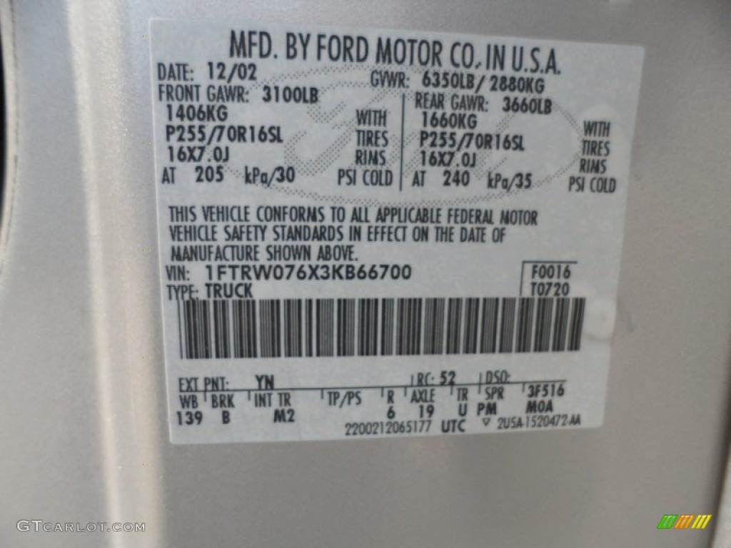 2003 F150 XLT SuperCrew - Silver Metallic / Medium Graphite Grey photo #53