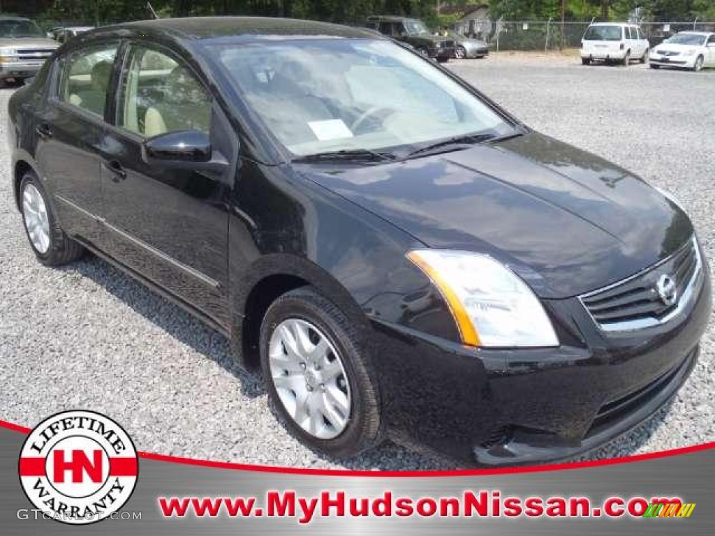 2011 Sentra 2.0 S - Super Black / Beige photo #1