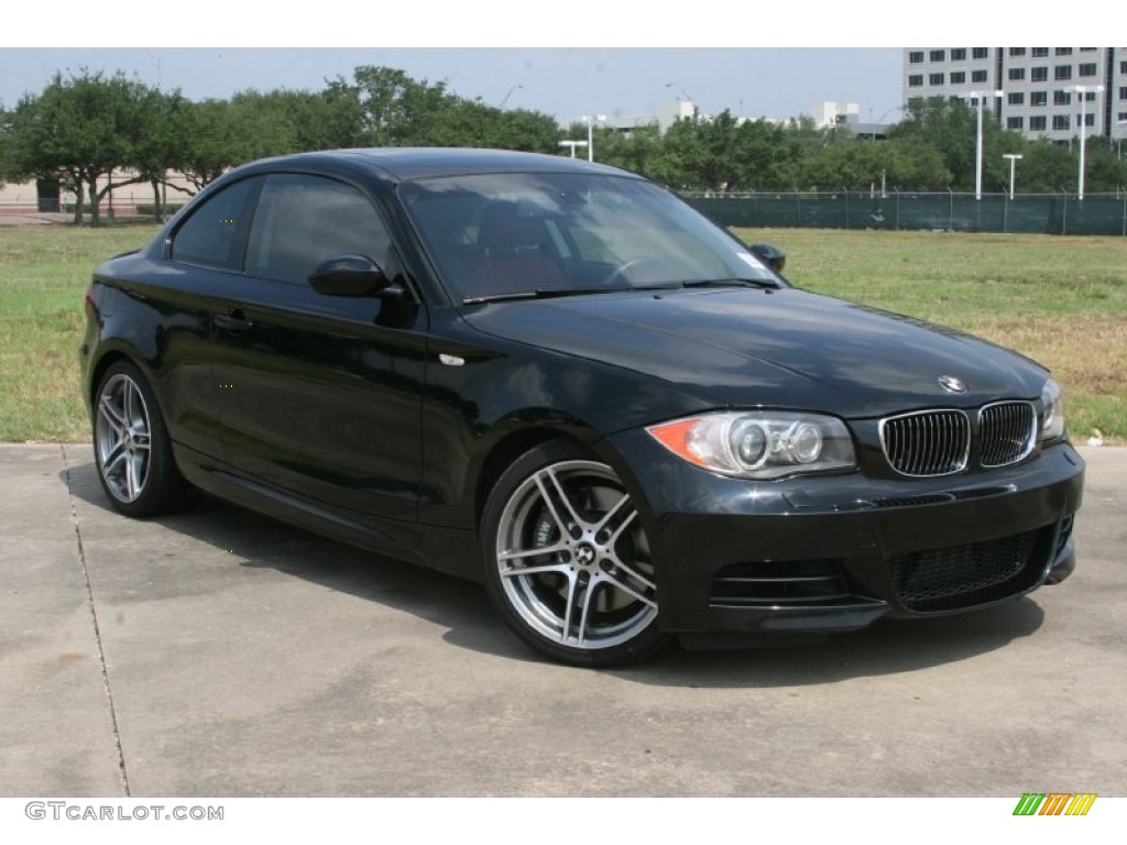 2008 1 Series 135i Coupe - Jet Black / Coral Red photo #1