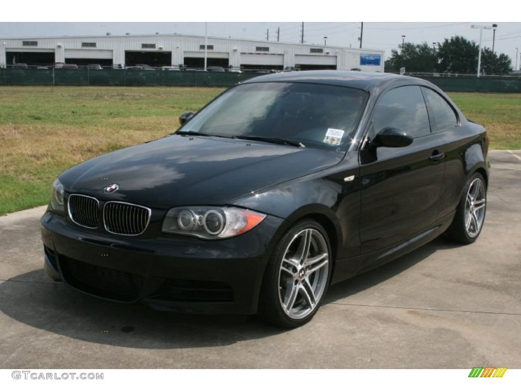2008 1 Series 135i Coupe - Jet Black / Coral Red photo #2