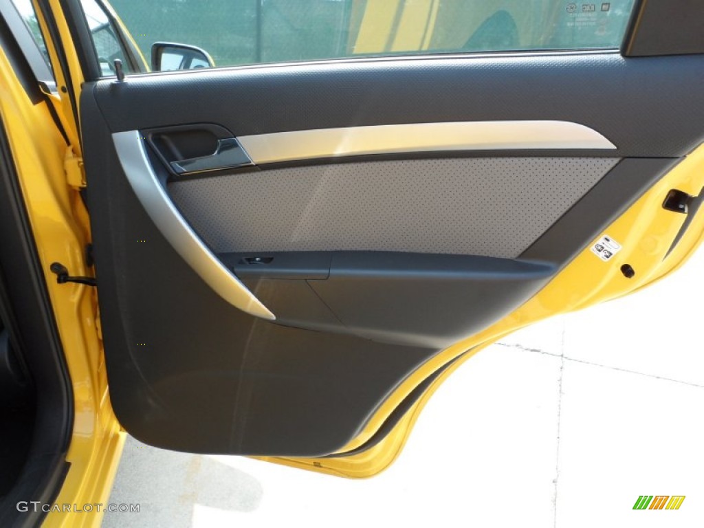 2011 Chevrolet Aveo LT Sedan Charcoal Door Panel Photo #50232613