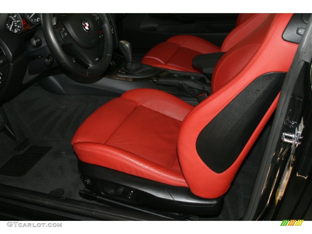 2008 1 Series 135i Coupe - Jet Black / Coral Red photo #6
