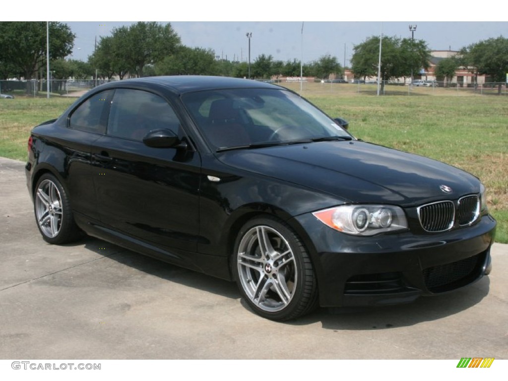 2008 1 Series 135i Coupe - Jet Black / Coral Red photo #10