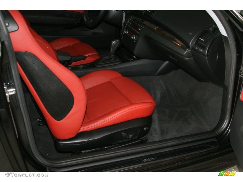 2008 1 Series 135i Coupe - Jet Black / Coral Red photo #24