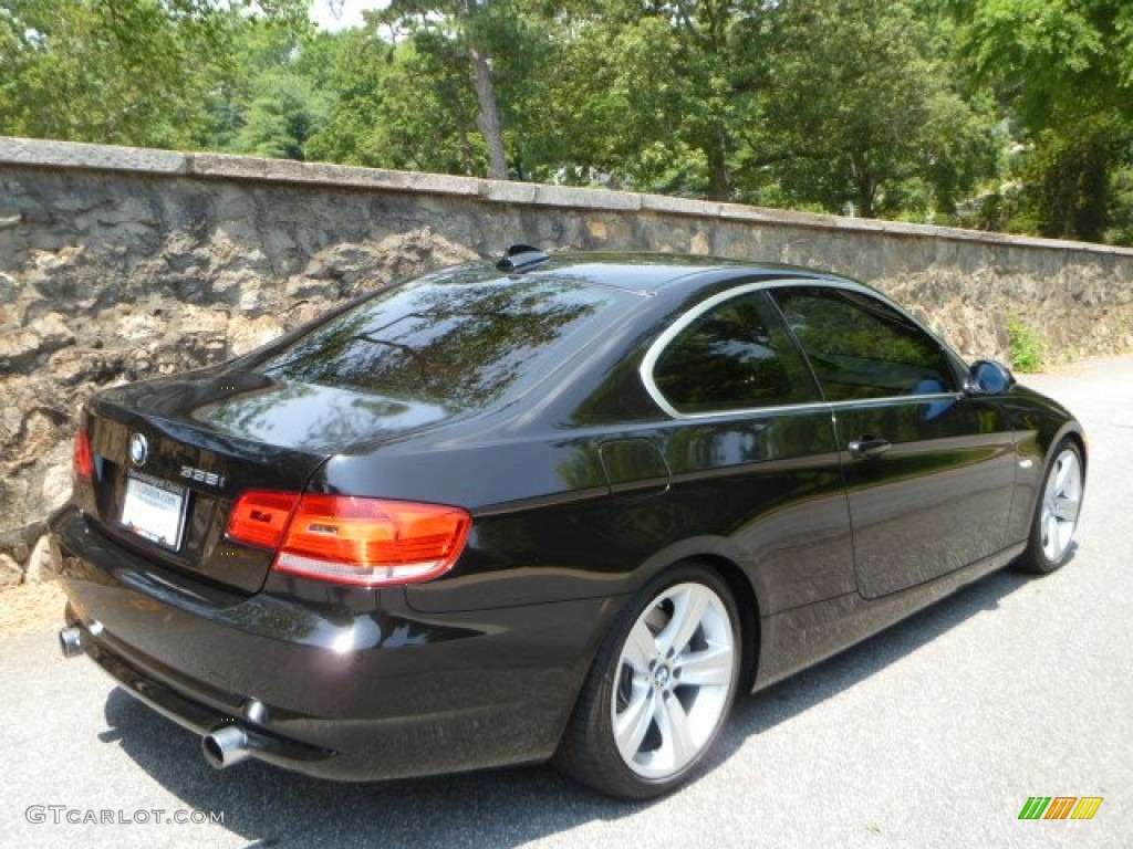 2007 3 Series 335i Coupe - Jet Black / Coral Red/Black photo #4