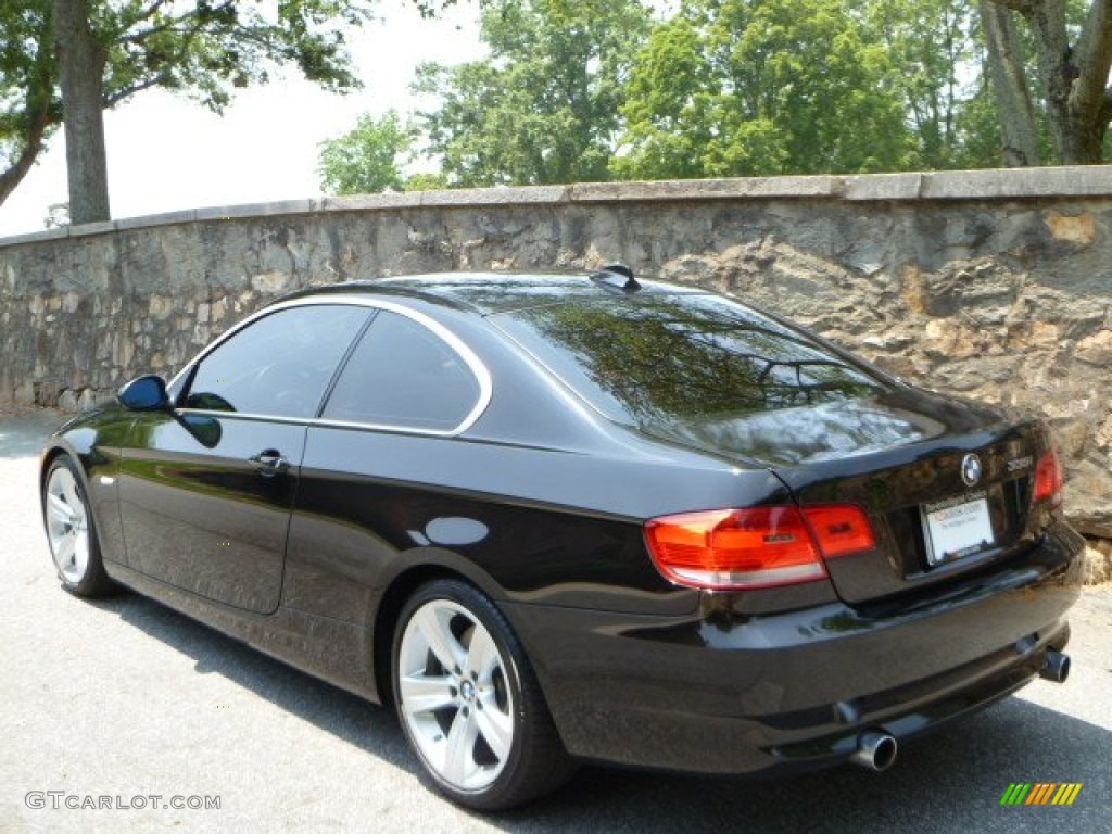 2007 3 Series 335i Coupe - Jet Black / Coral Red/Black photo #6