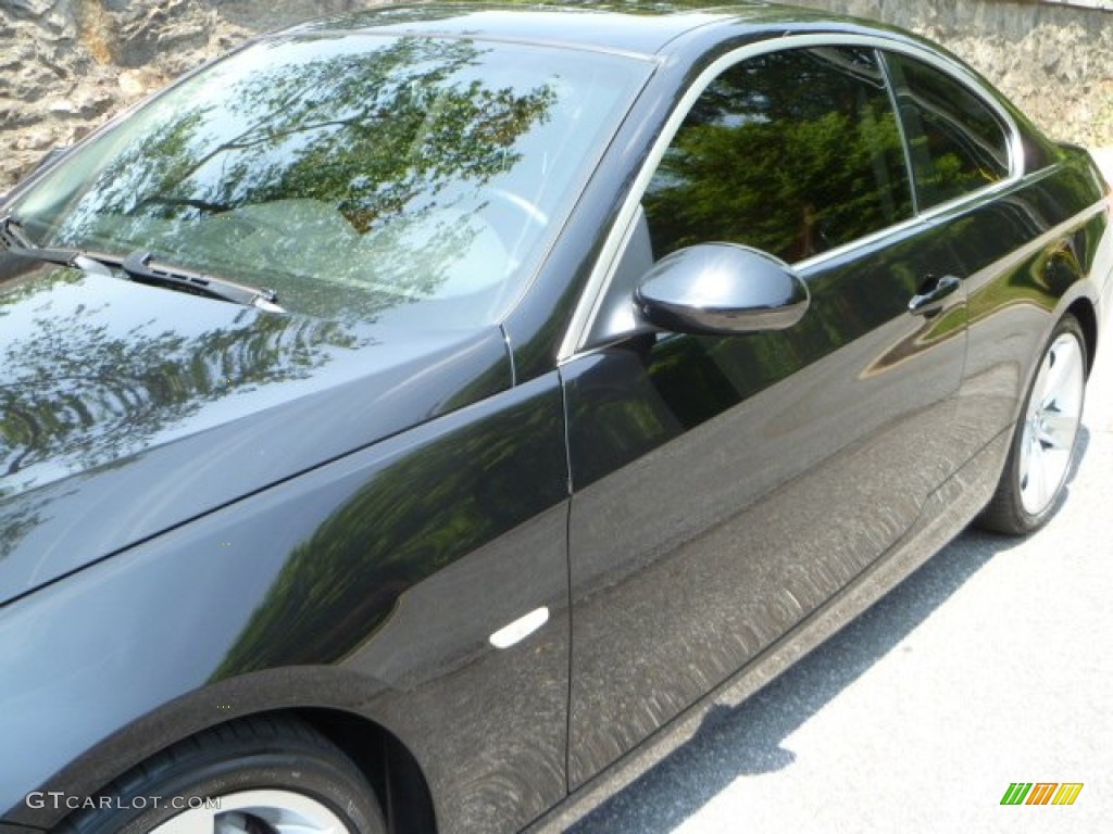 2007 3 Series 335i Coupe - Jet Black / Coral Red/Black photo #17