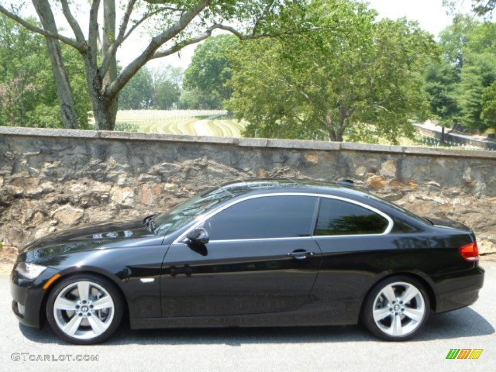 2007 3 Series 335i Coupe - Jet Black / Coral Red/Black photo #18