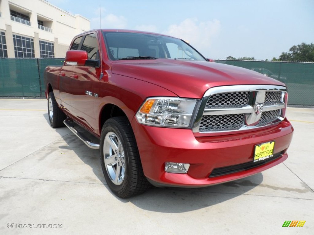2009 Ram 1500 Sport Quad Cab 4x4 - Inferno Red Crystal Pearl / Dark Slate Gray photo #1