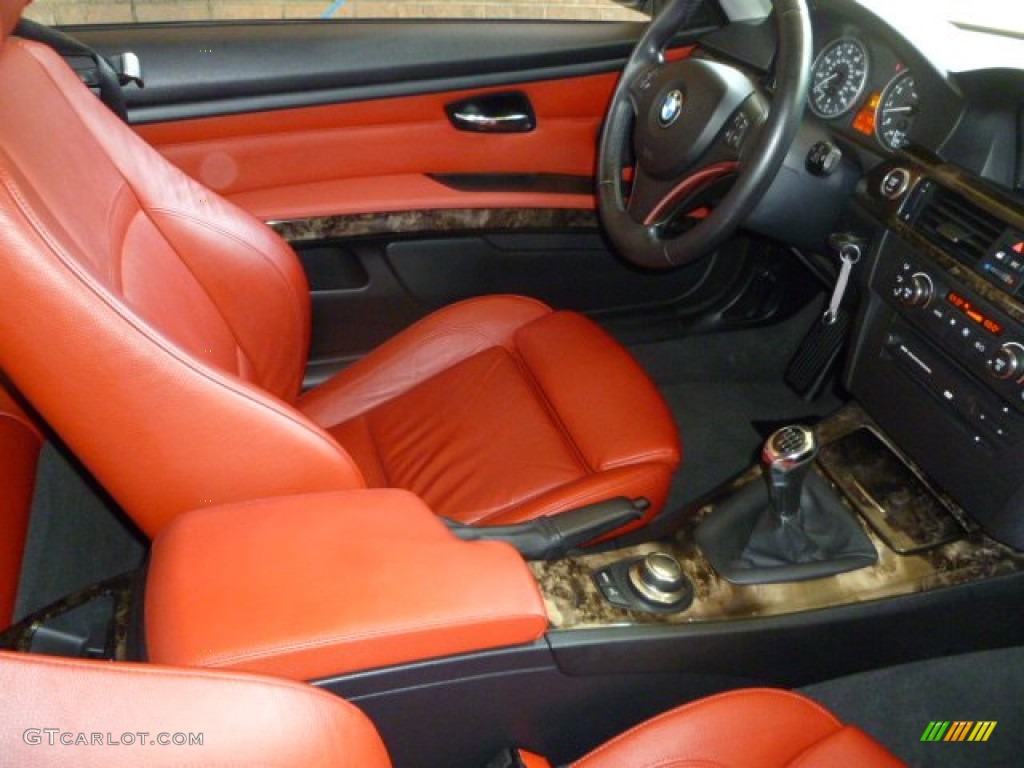 2007 3 Series 335i Coupe - Jet Black / Coral Red/Black photo #25