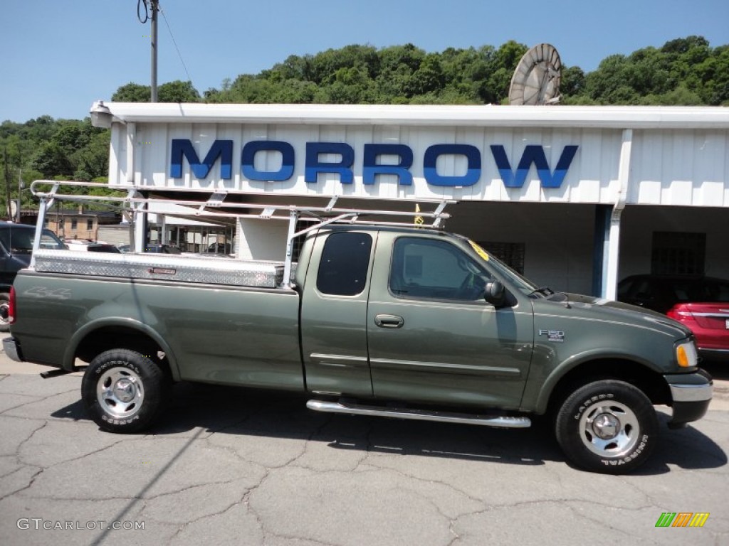 2002 F150 XLT SuperCab 4x4 - Estate Green Metallic / Medium Parchment photo #1