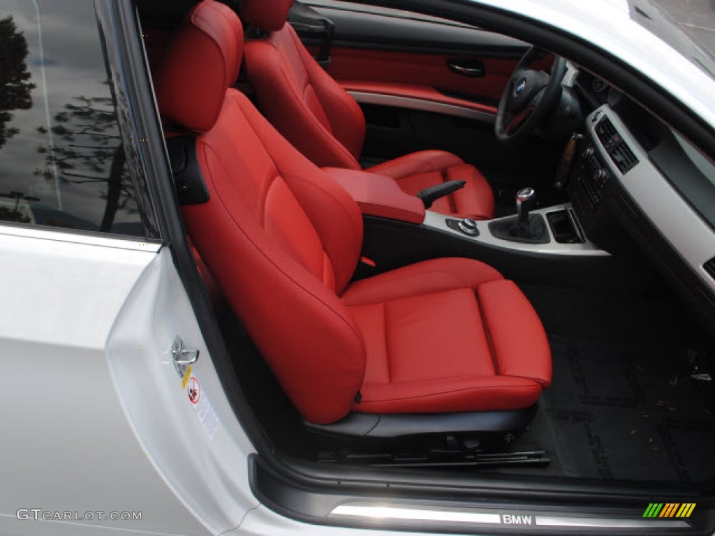 2008 3 Series 335i Coupe - Alpine White / Coral Red/Black photo #6