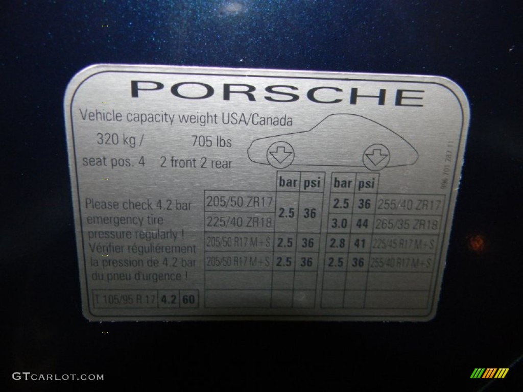 1999 Porsche 911 Carrera Coupe Info Tag Photo #50245636