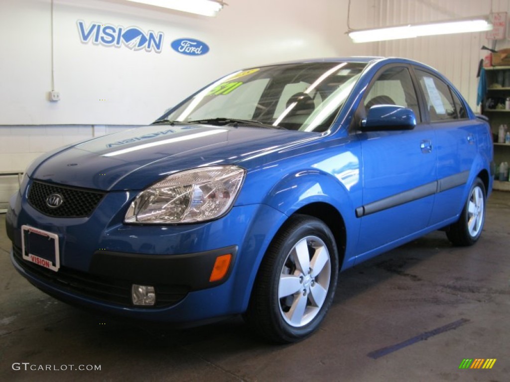 2008 Rio LX Sedan - Sapphire Blue / Gray photo #1