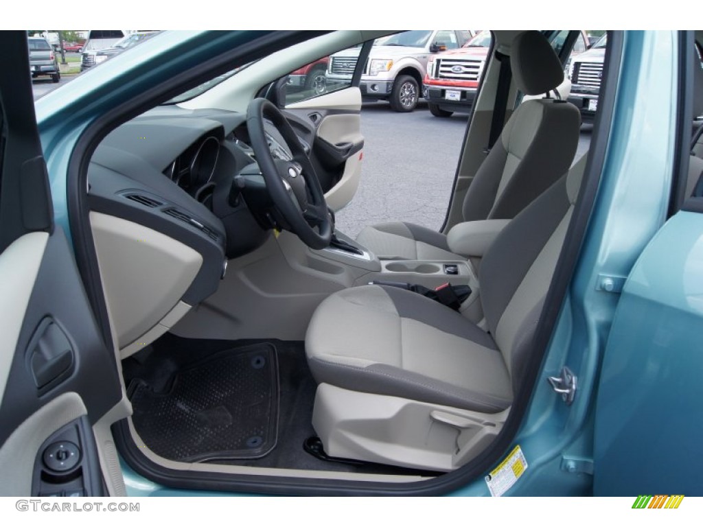 2012 Focus SE Sedan - Frosted Glass Metallic / Stone photo #9