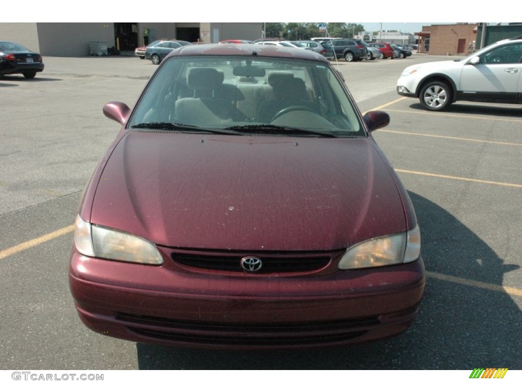 1998 Corolla LE - Ruby Red Pearl Metallic / Beige photo #2