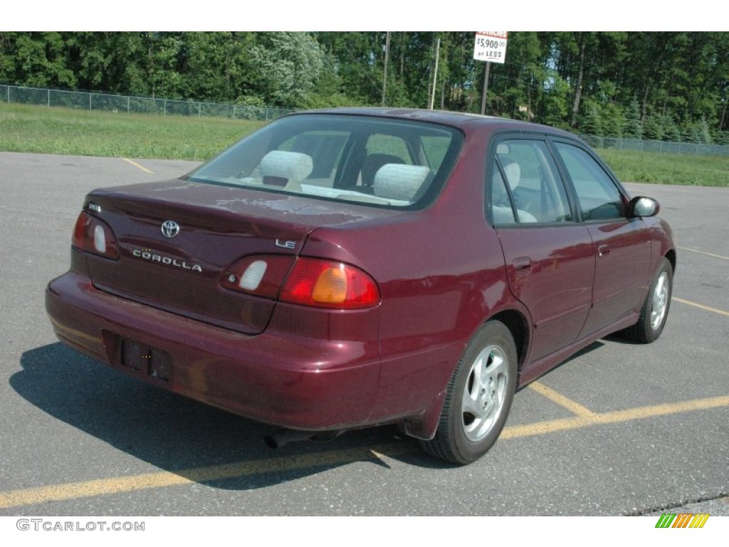 1998 Corolla LE - Ruby Red Pearl Metallic / Beige photo #6