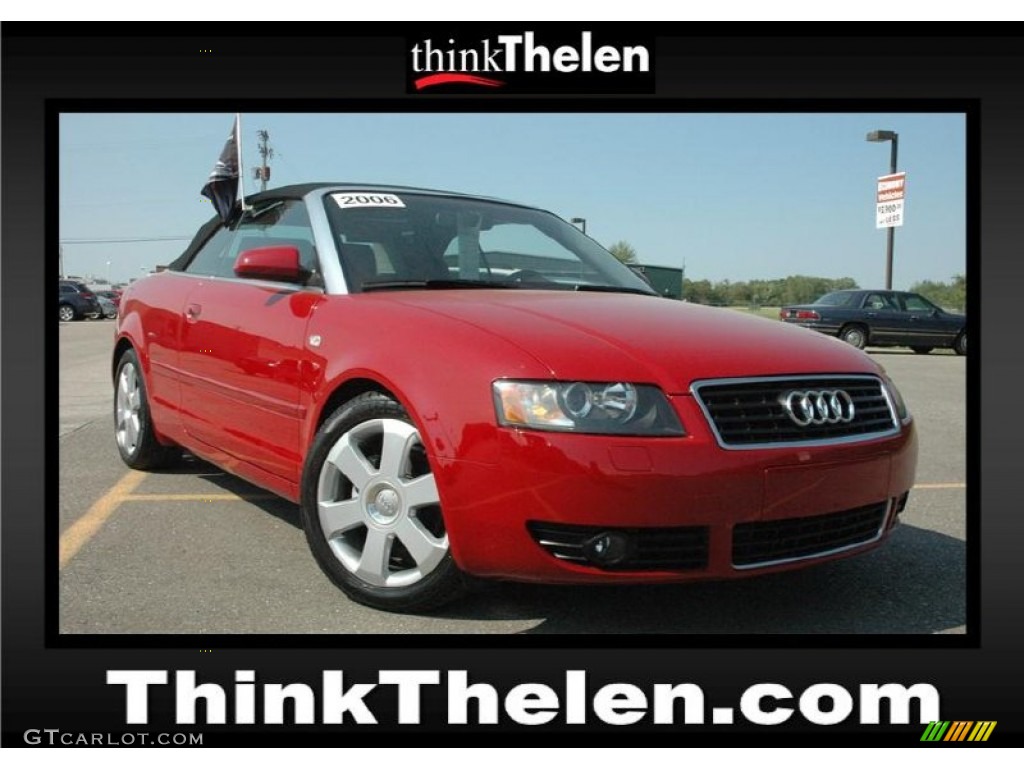 2006 A4 1.8T Cabriolet - Amulet Red / Ebony photo #1