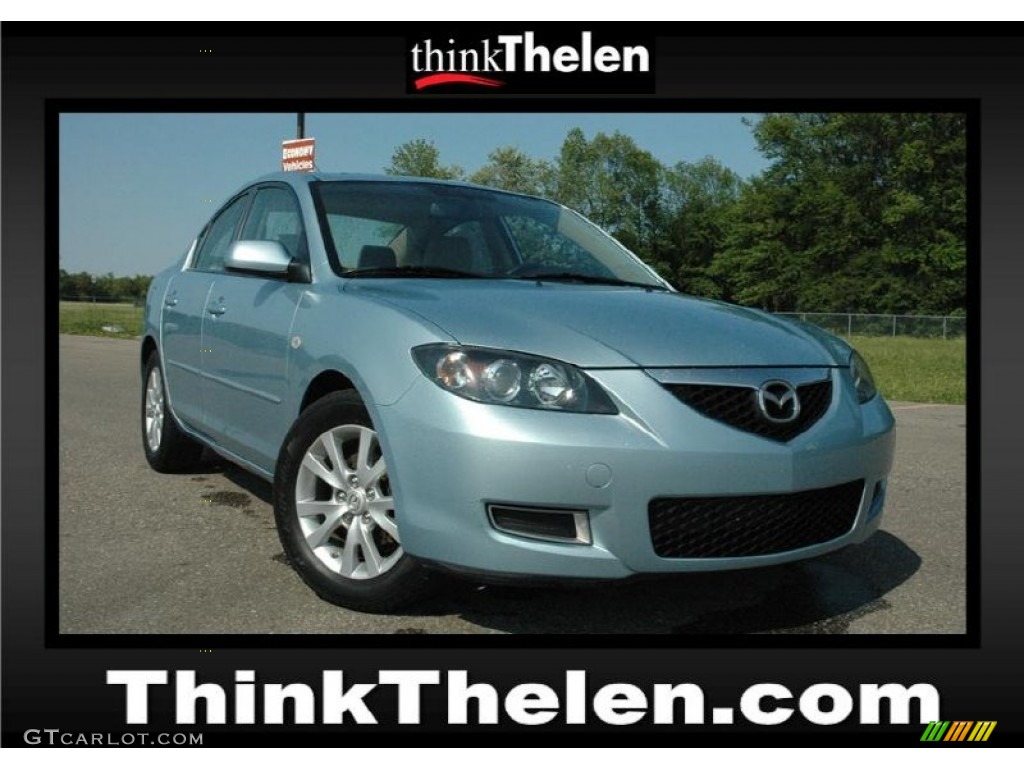2007 MAZDA3 i Touring Sedan - Ice Blue Metallic / Beige photo #1